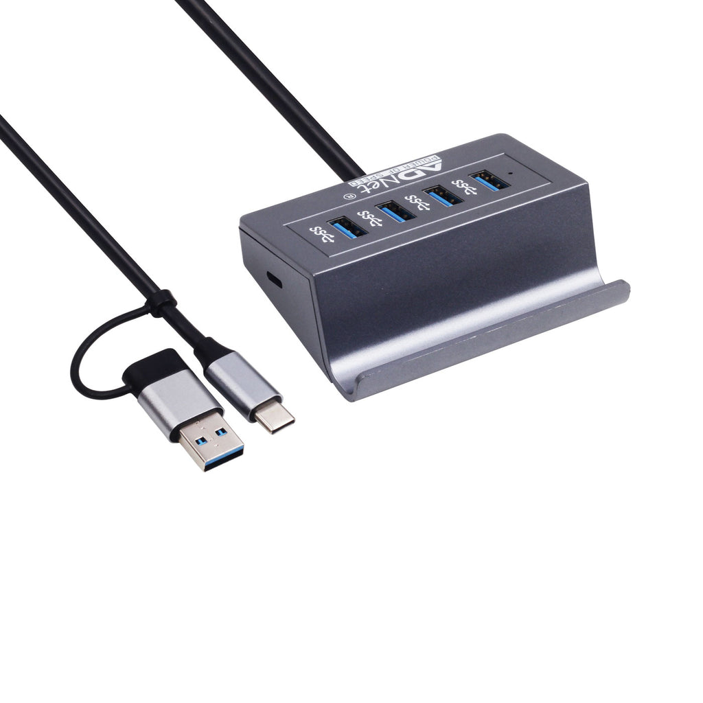 Ad Net AD-UC-623 USB 3.0 + Type-C Combo USB Hub 4 Port with Phone Holder & Dual Plug
