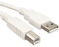 ADNet High-Speed USB 2.0 Printer Cable (White) | 1.5 Meter, 3 Meter, 5 Meter Options | Premium USB A to B Male Data Sync Cord for HP, Canon, Epson, Brother Printers & Scanners