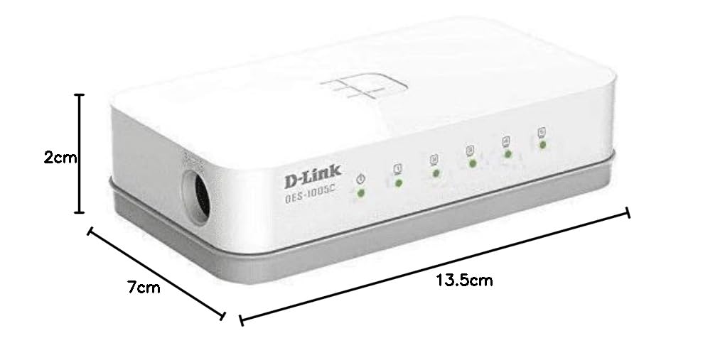 D-Link DES-1005C 5-Port 10/100Mbps Desktop Switch – Plug & Play | 200Mbps Full Duplex | Compact