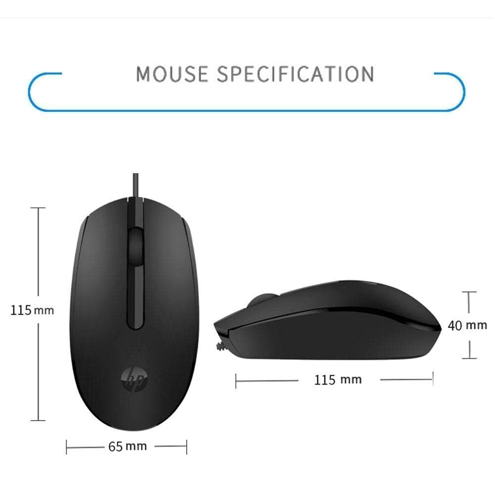 HP M10 Wired USB Mouse – Ergonomic Black Business Edition