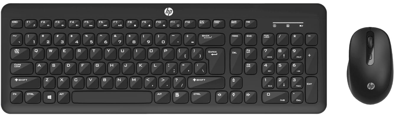 HP KM260 Wireless Keyboard and Mouse Combo – 2.4GHz | Full Size | Single USB Receiver