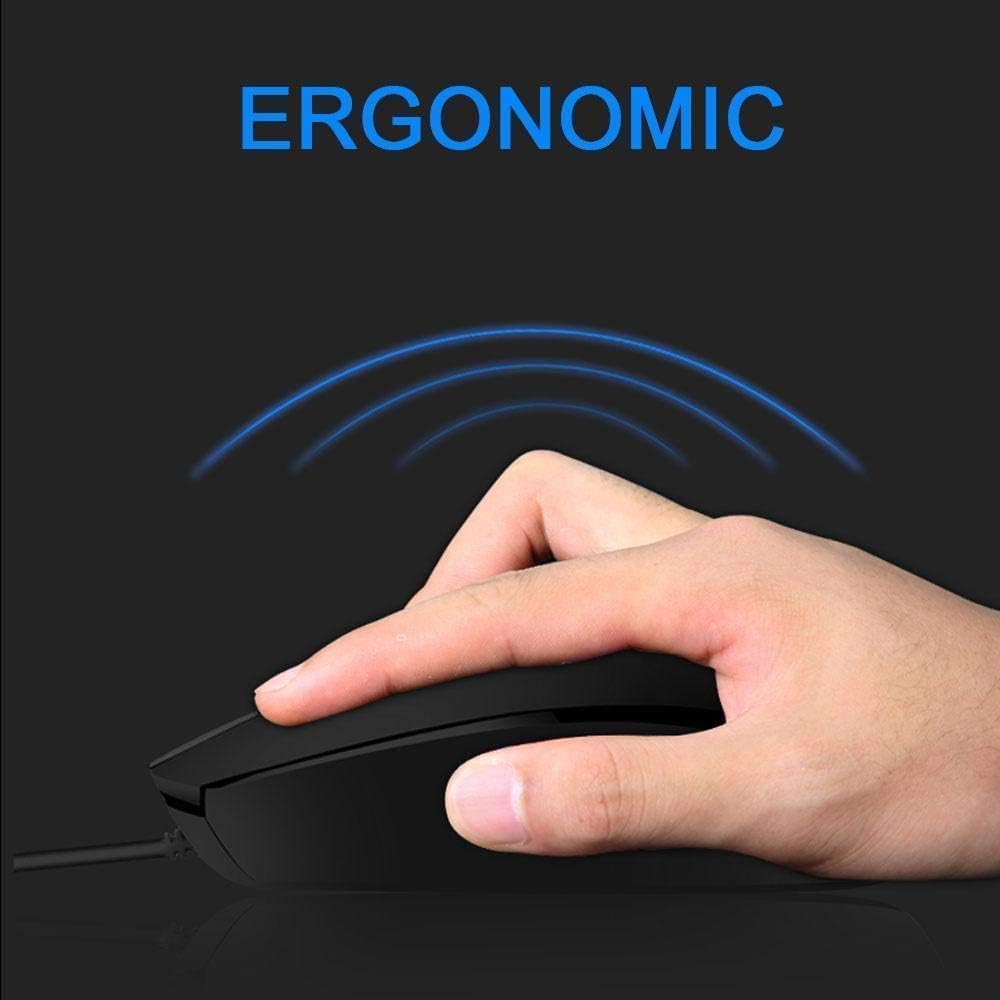 HP M10 Wired USB Mouse – Ergonomic Black Business Edition