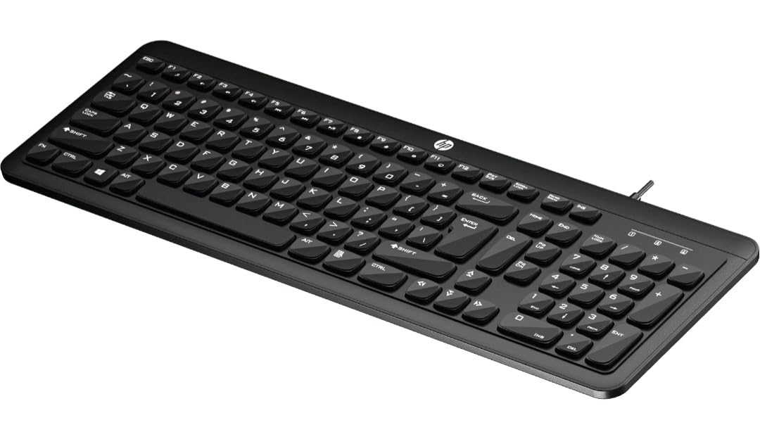 HP K160 Wired USB Keyboard – Full Size | Height Adjustable | Plug & Play