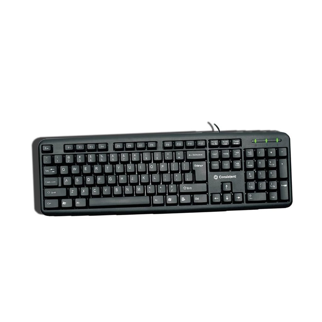 Consistent Classic Silver Wired USB Keyboard – UV Coated Keys | Silent & Spill-Resistant
