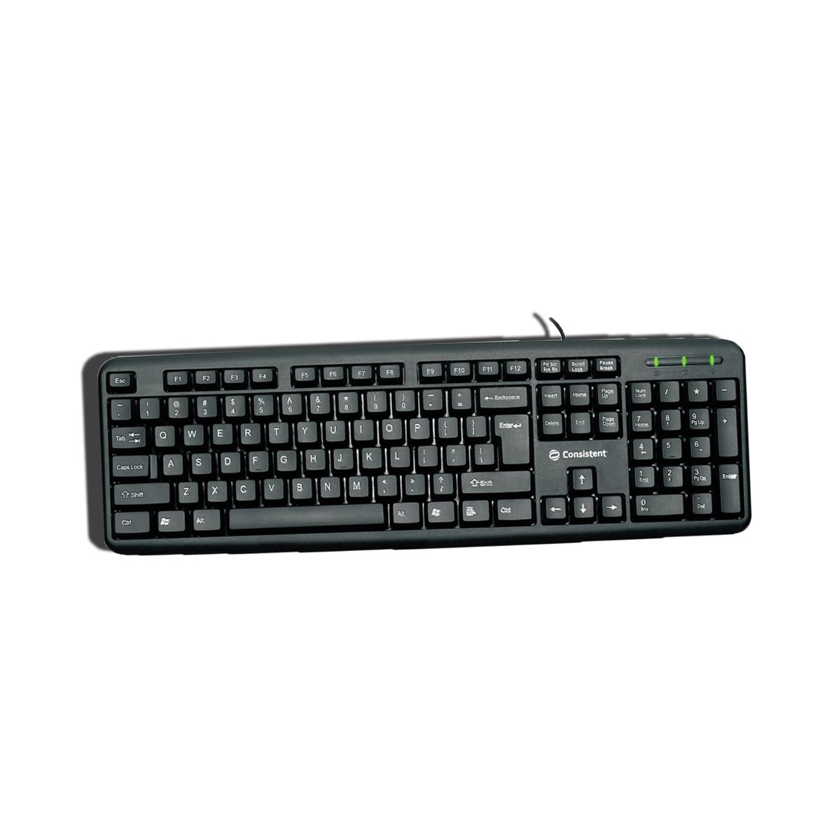 Consistent Classic Silver Wired USB Keyboard – UV Coated Keys | Silent & Spill-Resistant