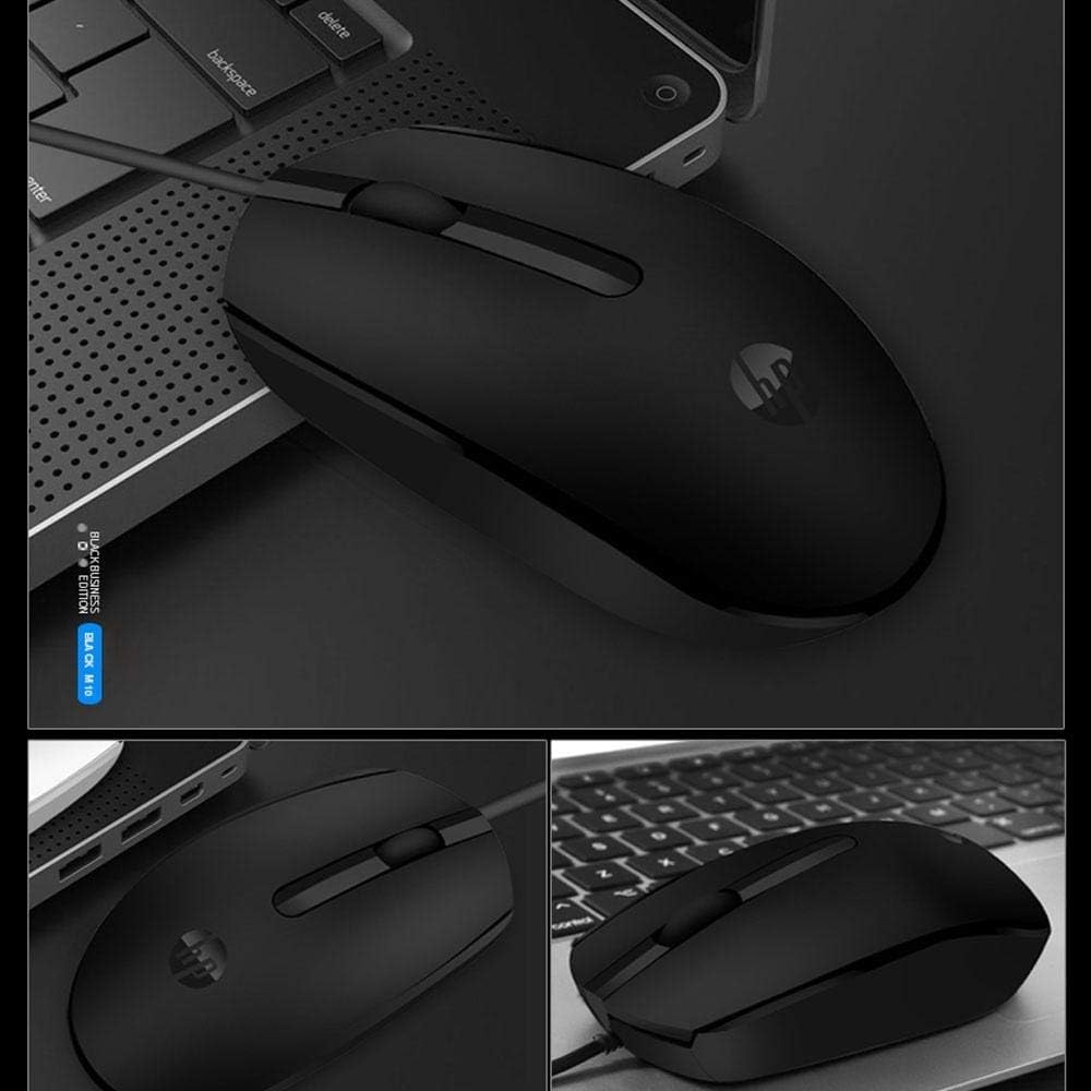 HP M10 Wired USB Mouse – Ergonomic Black Business Edition