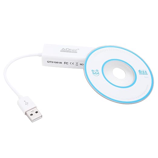 ADNet AD-UL-224 USB 2.0 to RJ45 Fast Ethernet Adapter (100 Mbps) with Inbuilt Driver for Driverless Setup