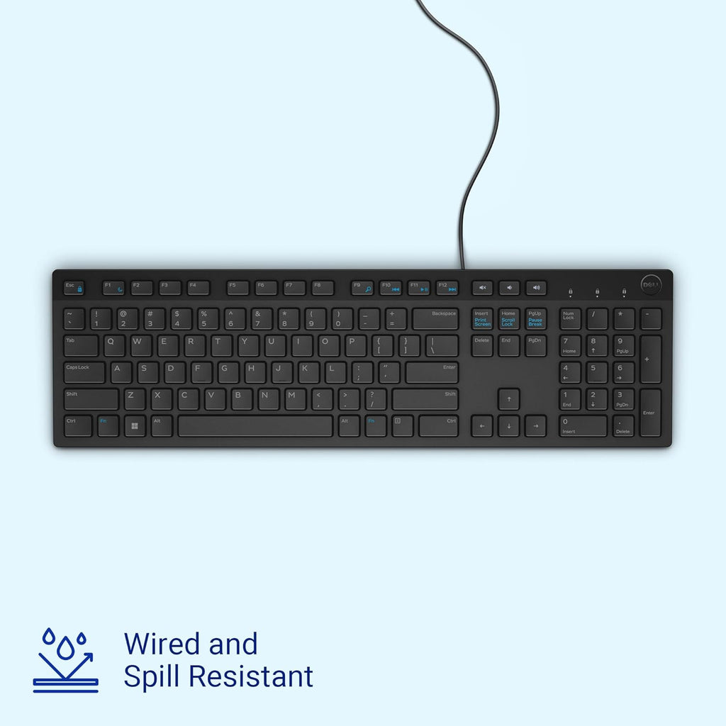 Dell KB216 Wired USB Keyboard – Spill Resistant | Multimedia Keys | Full Size