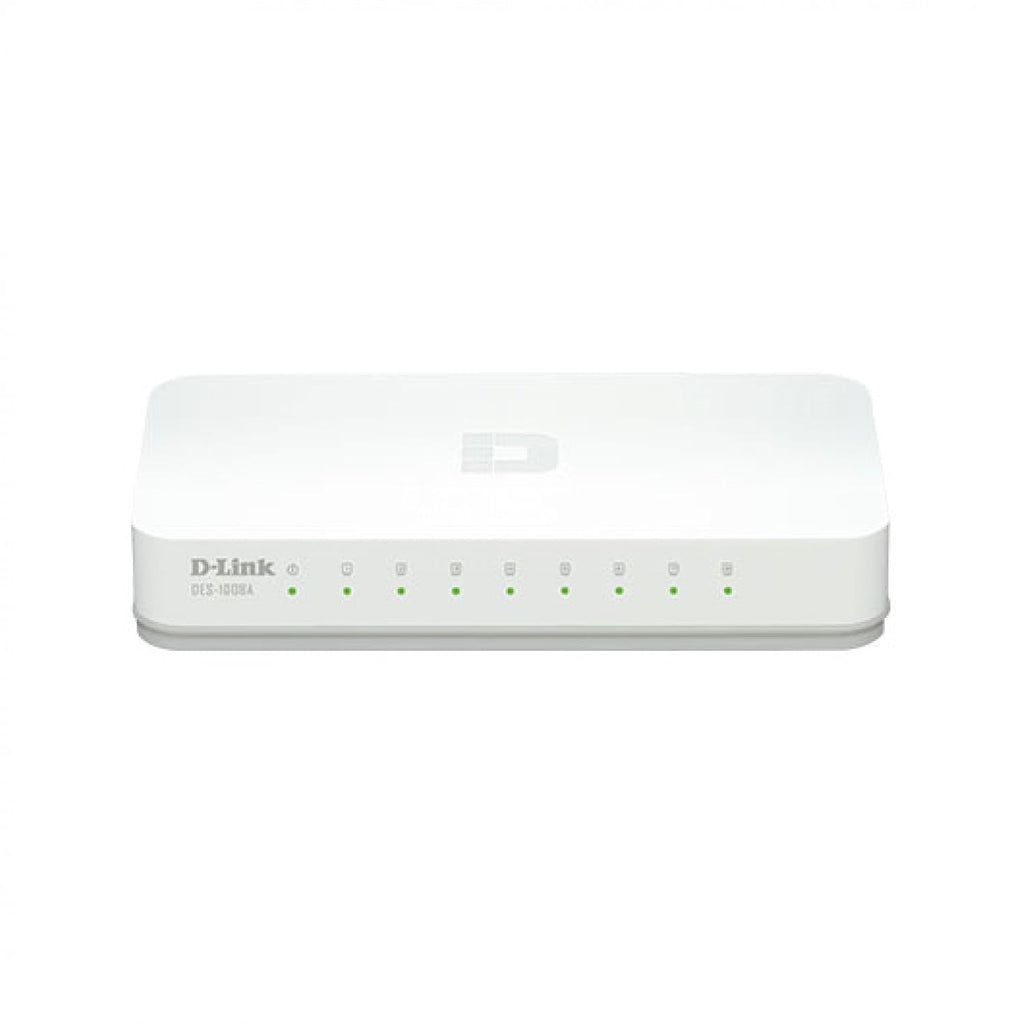 D-Link DES-1008A 8-Port 10/100Mbps Desktop Switch – Plug & Play | dlink Green | Ultra Compact