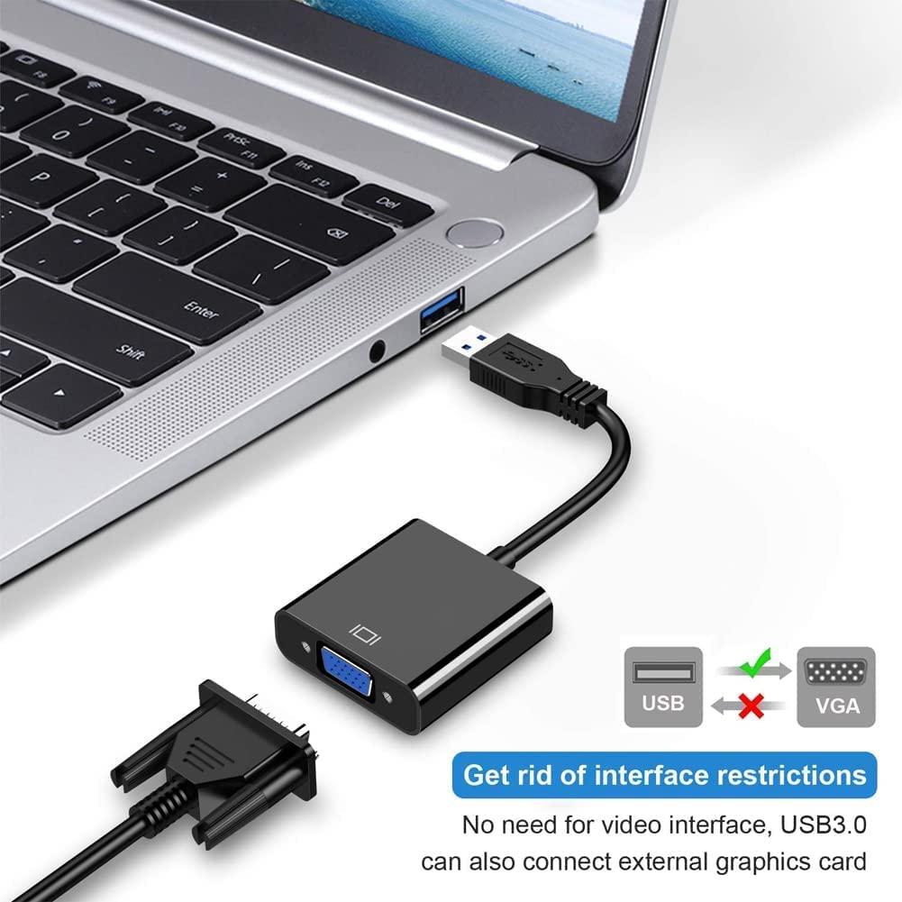 USB 3.0 to VGA Adapter Converter Supports USB 2.0 for Monitor TV Projector
