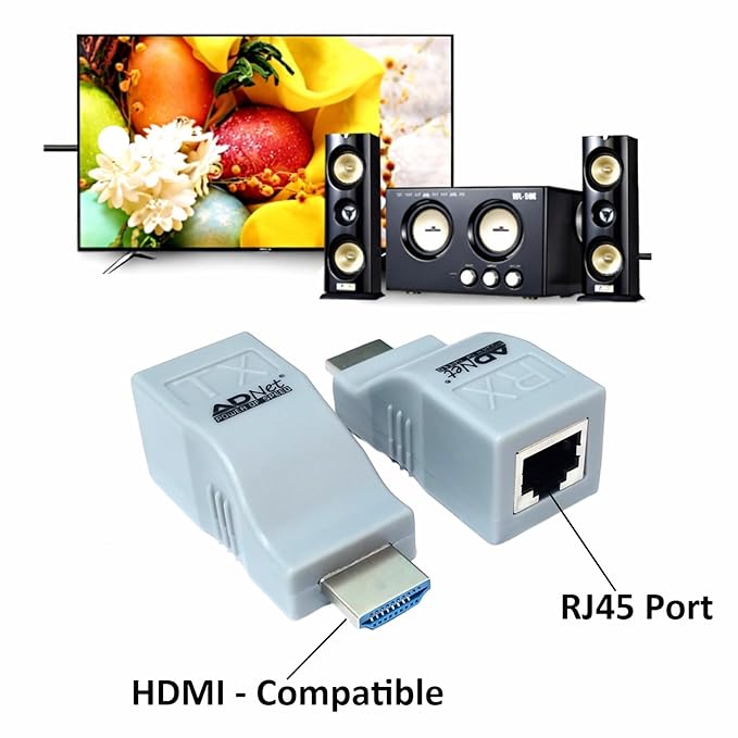 ADNet AD-HE-468 30M HDTV Extender | Full HD 1080p Extension over Single Cat 6 Cable | No External Power Supply Required | Supports ARC & Dolby Audio | 1 Year Warranty