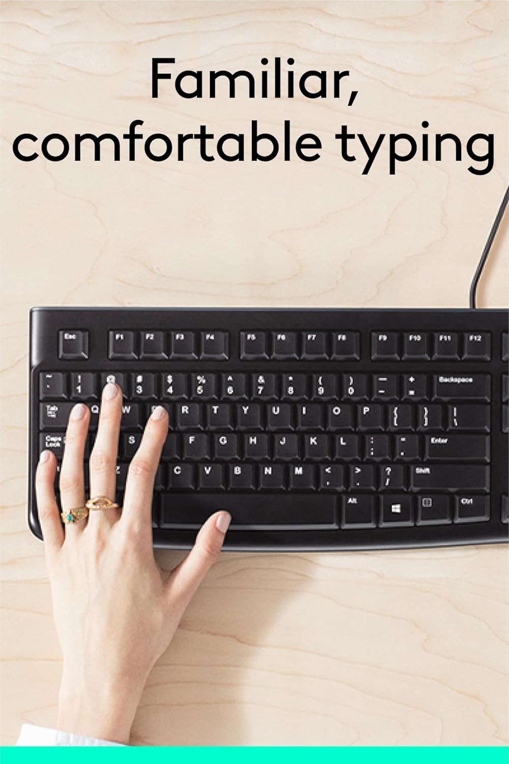 Logitech K120 Wired USB Keyboard – Spill Resistant | 51% Recycled Plastic | Full Size