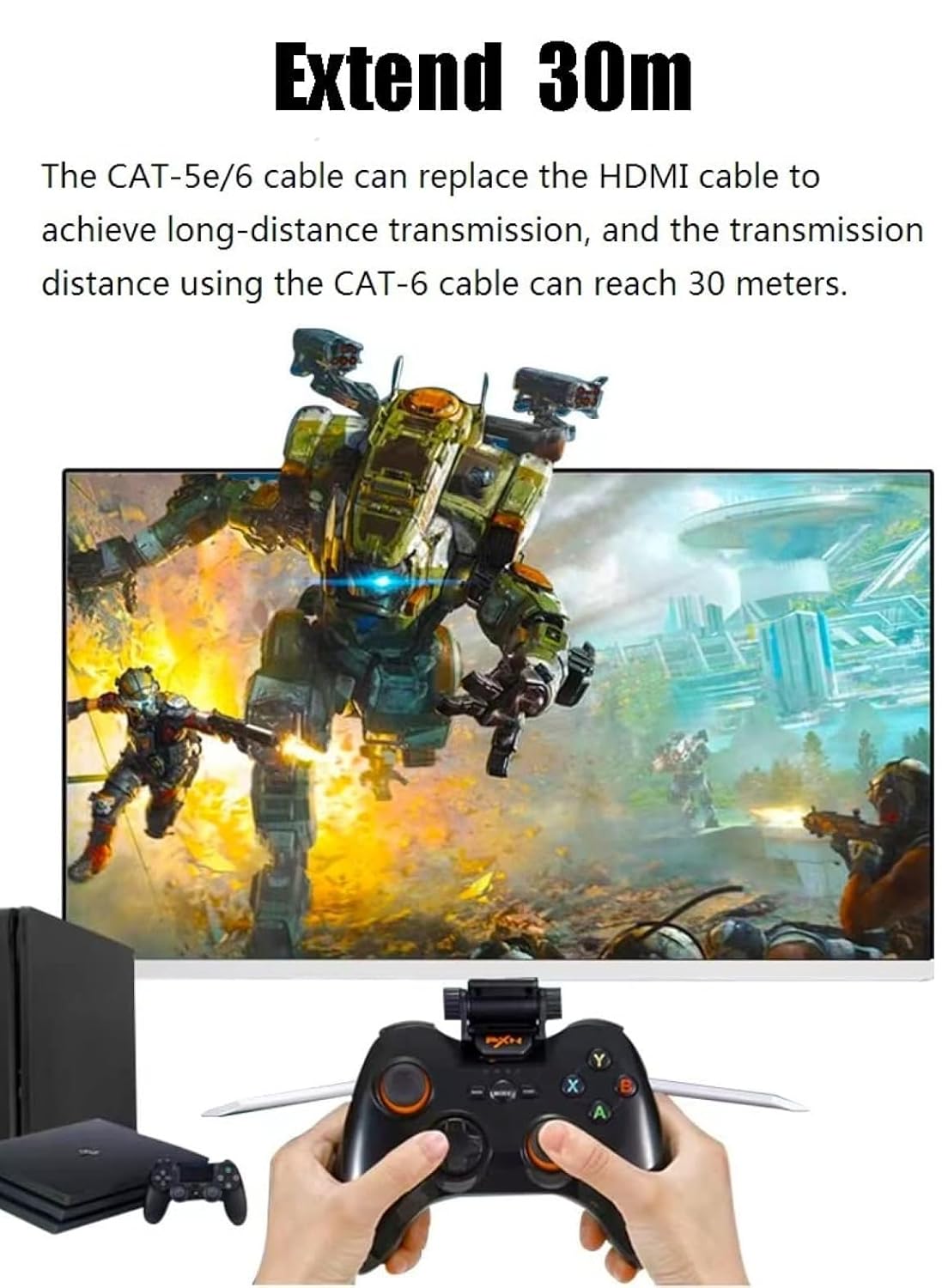 ADNet AD-HE-468 30M HDTV Extender | Full HD 1080p Extension over Single Cat 6 Cable | No External Power Supply Required | Supports ARC & Dolby Audio | 1 Year Warranty
