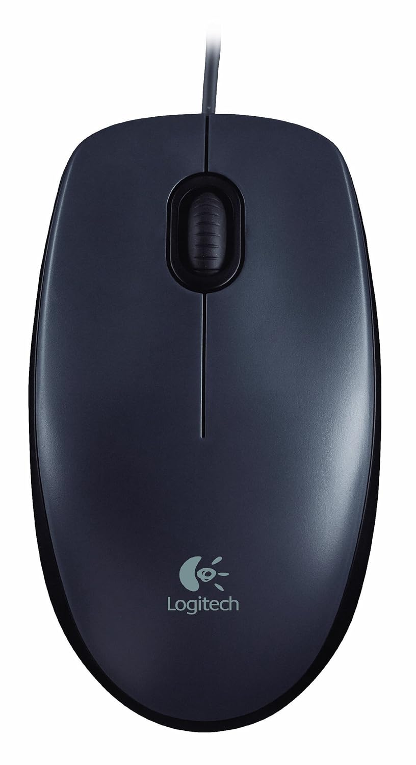 Logitech M90 Wired USB Mouse – Ergonomic | Plug & Play | Dark Grey