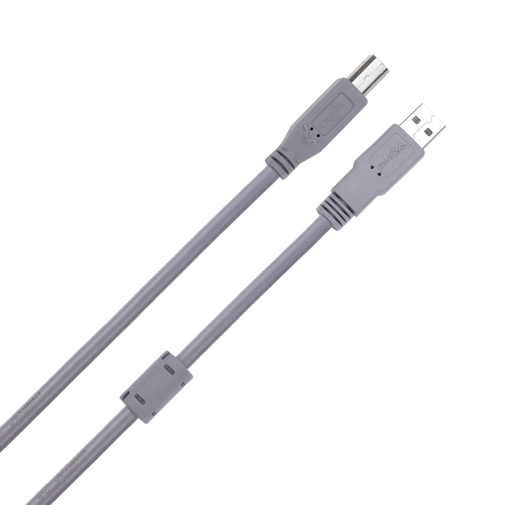 ADNet USB 2.0 Printer Cable (1.5 Meter) ADP-AB-1001 | High-Speed USB A-Male to B-Male Data Cable with Ferrite Core Shielding | Grey Premium Wire for HP, Canon, Epson, Brother Printers & Scanners
