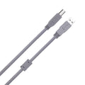 ADNet USB 2.0 Printer Cable (1.5 Meter) ADP-AB-1001 | High-Speed USB A-Male to B-Male Data Cable with Ferrite Core Shielding | Grey Premium Wire for HP, Canon, Epson, Brother Printers & Scanners