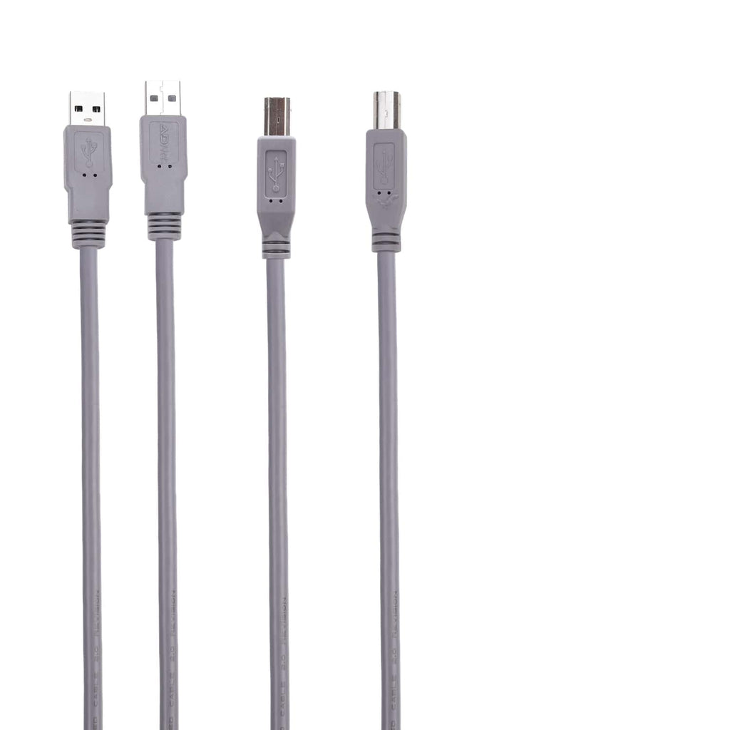 ADNet USB 2.0 Printer Cable (1.5 Meter) ADP-AB-1001 | High-Speed USB A-Male to B-Male Data Cable with Ferrite Core Shielding | Grey Premium Wire for HP, Canon, Epson, Brother Printers & Scanners