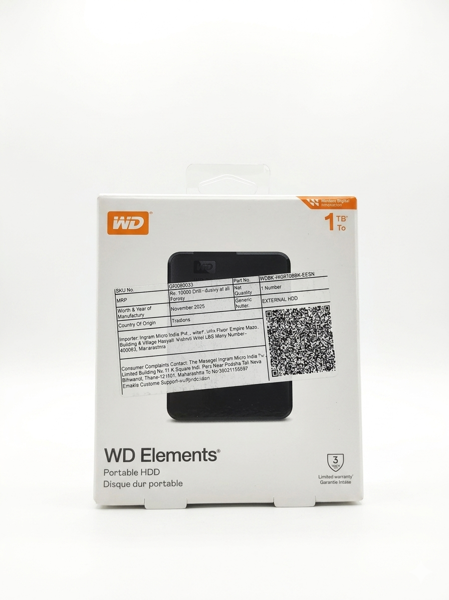 WD Elements 1TB Portable External Hard Drive