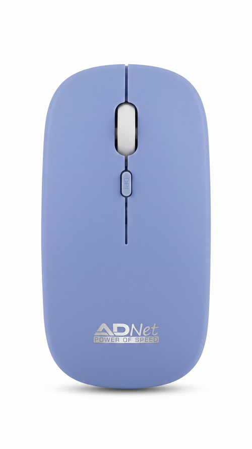 ADNet Power of Speed Ultra-Slim Periwinkle Blue Wireless Mouse - Ergonomic Ambidextrous Design for Laptop & PC