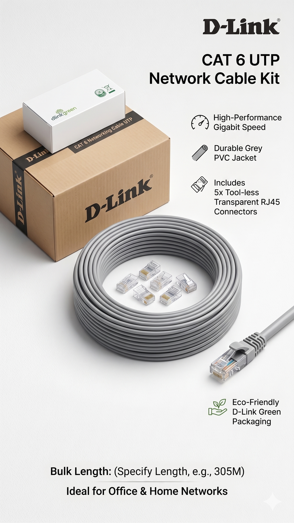 Hand Made Original Dlink Cat 6 Lan Cable