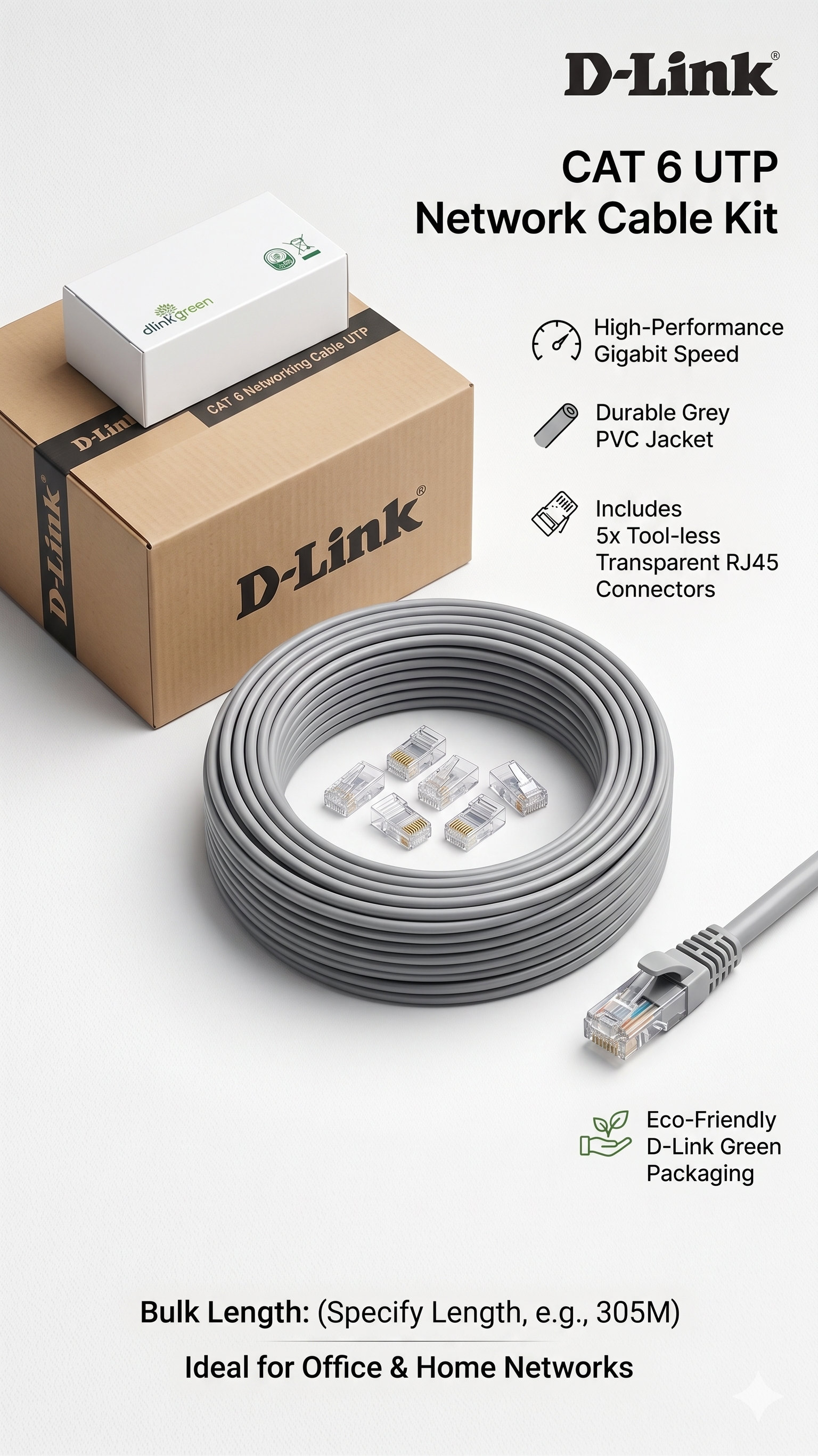 Hand Made Original Dlink Cat 6 Lan Cable