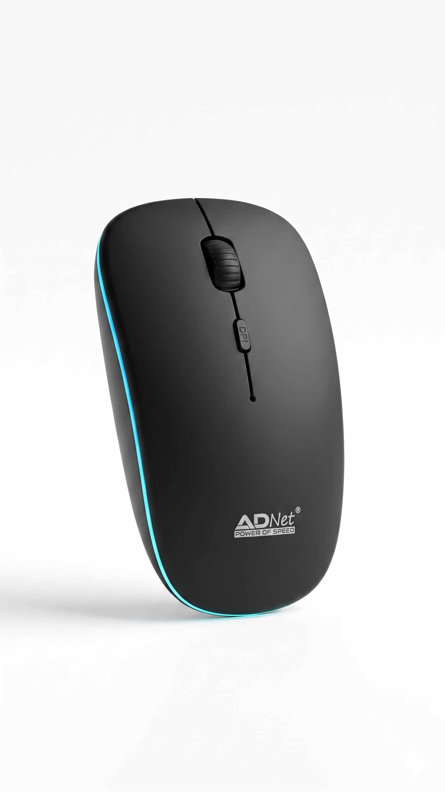 ADNet Power of Speed Ultra-Slim Periwinkle Blue Wireless Mouse - Ergonomic Ambidextrous Design for Laptop & PC