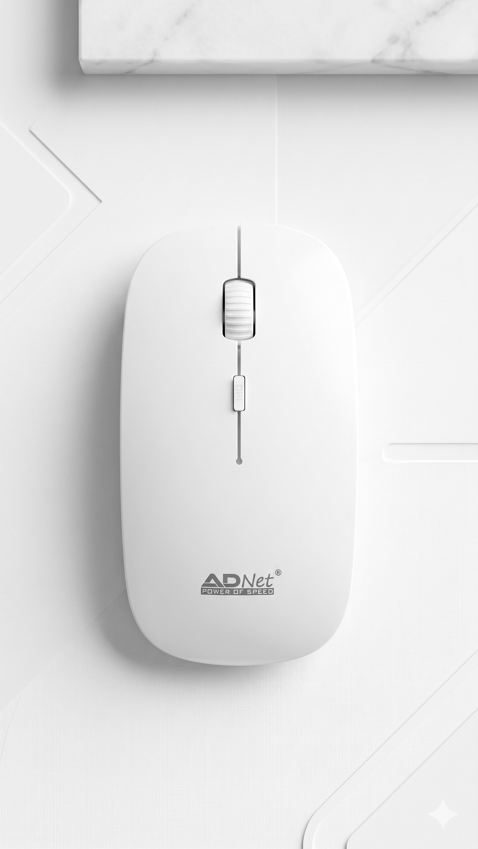 ADNet Power of Speed Wireless Mouse - AD-WM-144, Portable & Sleek (White)