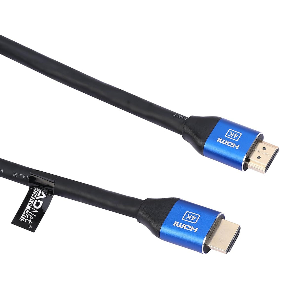 ADNet Premium 4K HDMI Cable 1.5M (Model AD-HD1201) | Ultra HD 2160P, 3D & Ethernet Supported | 24K Gold Plated Blue Metal Connectors for Smart TV, Monitor, PC, Projector & Gaming Consoles