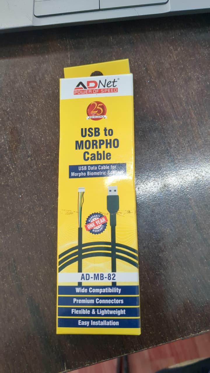 ADNet AD-MB-82 Morpho Cable: Apne Morpho MFS-100 Series Biometric Scanner ko Instant USB Connectivity se Equip Karein!