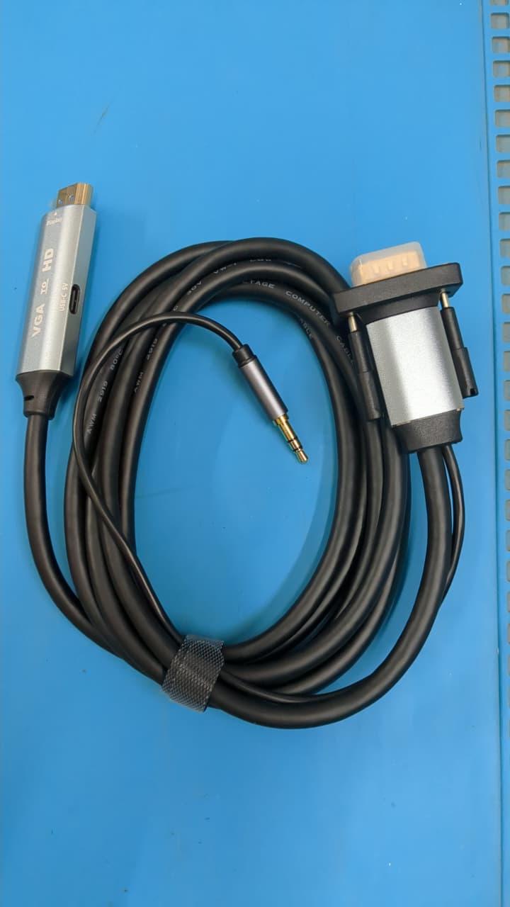 ADNet Prime ADP-VH-1189 VGA to 4K HDMI Cable (1.8M) with Synchronized Audio | Male to Male | Upto 4K @ 60Hz Resolution Support
