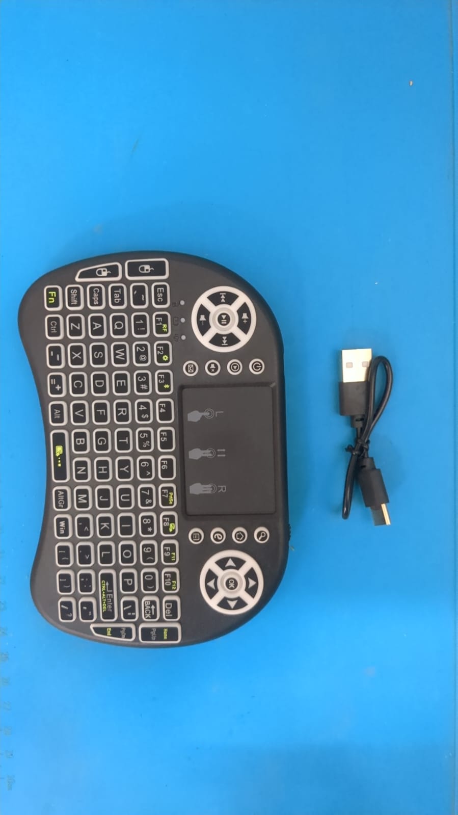 Dual Mode Mini Wireless Keyboard with Touchpad (Bluetooth + 2.4G) | RGB Backlit Handheld Remote Control Keyboard | For Smart TV, Android TV Box, PC, Laptop & Gaming Consoles