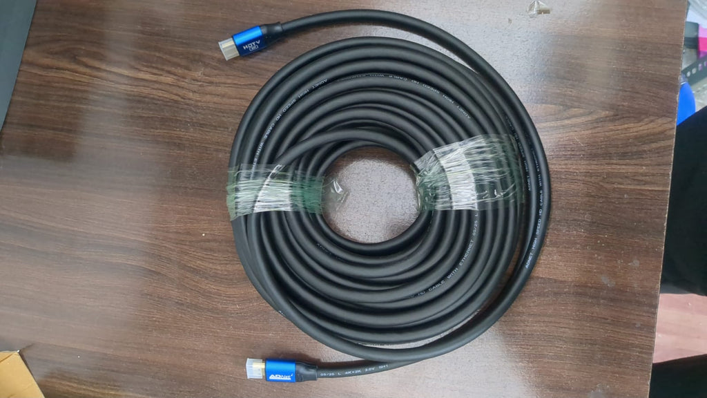 ADNet High-Speed 20 Meter 4K HDMI Cable (AD-4K-66) | Supports 4K UHD, ARC, 3D & Dolby Audio | 24K Gold-Plated Connectors, Triple Shielding Heavy Duty Long Range Cable for Projector, Smart TV, Laptop, Gaming, CCTV