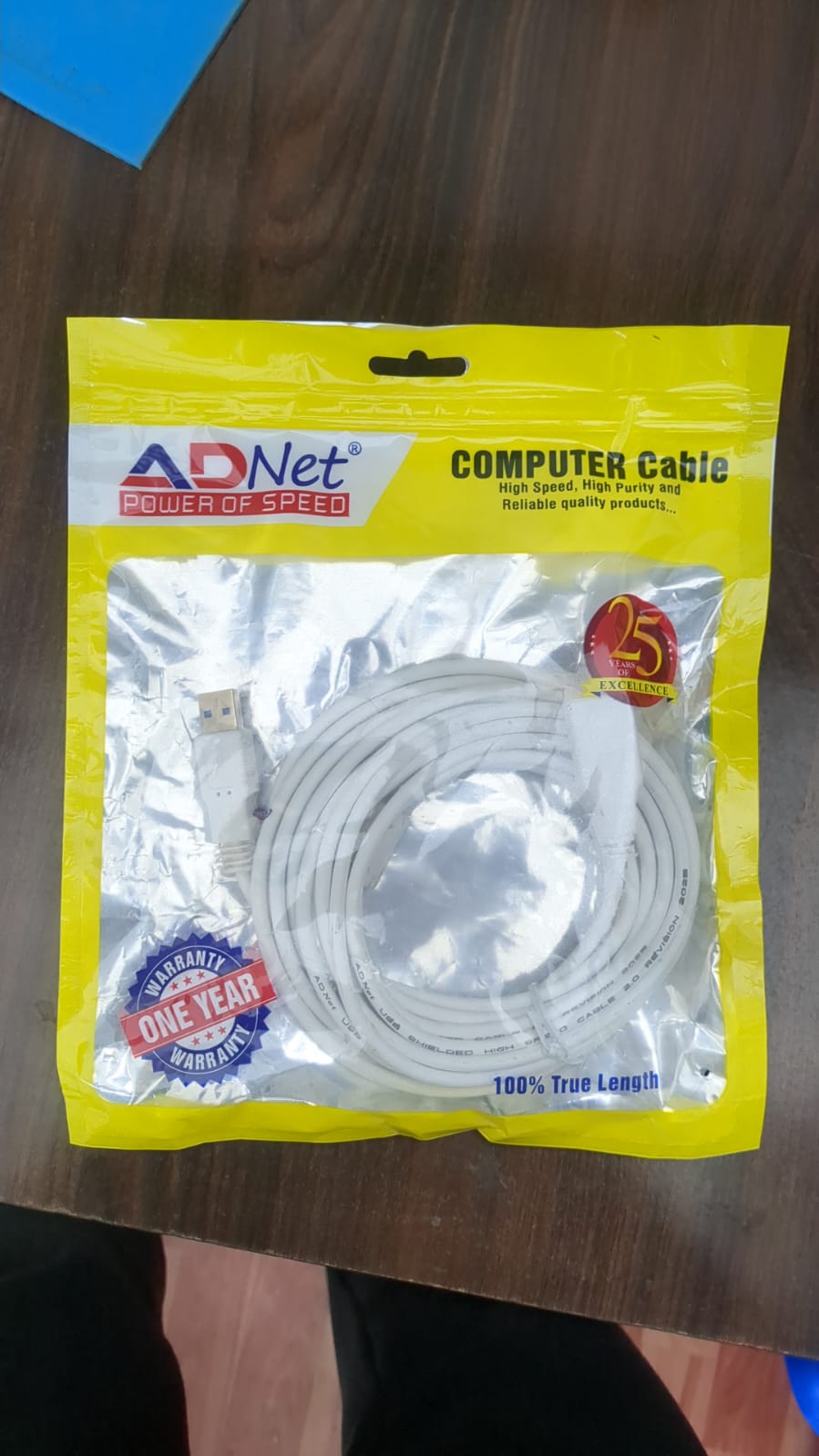 ADNet High-Speed USB Extension Cable (Male to Female) | Data Sync & Charging Extender Cord | 100% True Length, Anti-Interference Shielding | White | (Available in 1.5 Mtr, 3 Mtr, 5 Mtr, 10 Mtr Variants)