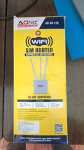 ADNet AD-SR-215 5G SIM Supported WiFi Router | 300Mbps High Speed | 3 Antennas | 2.4GHz & 5GHz | Supports All GSM Networks (Nano SIM) | Plug & Play for CCTV, DVR, PC & Home