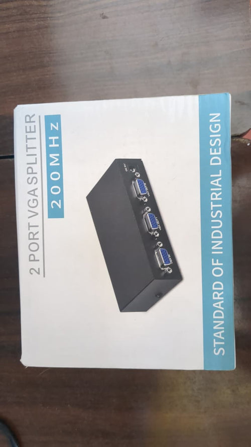 Ad Net 2 Port VGA Splitter 200MHz 1 In 2 Out Video Splitter