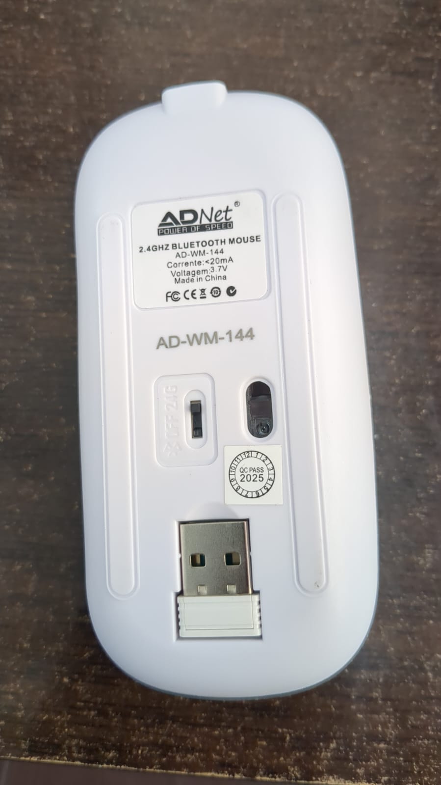 ADNet AD-WB-147 Wireless-Bluetooth Dual-Mode RGB Mouse: Rechargeable, Silent Clicks, Lightweight 63g | Bluetooth 5.1 + 2.4GHz | For Windows, Android TV, Linux, DVR | Black