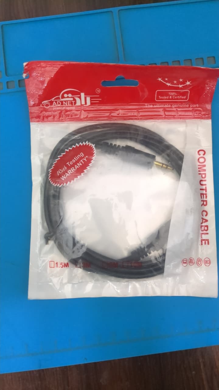 ADNet 3.5mm Aux Cable Male to Male | 1.5M Premium Stereo Audio Cord | Gold-Plated Connectors & Anti-Interference Shield | For Car Stereo, PC, Headphones & Speakers