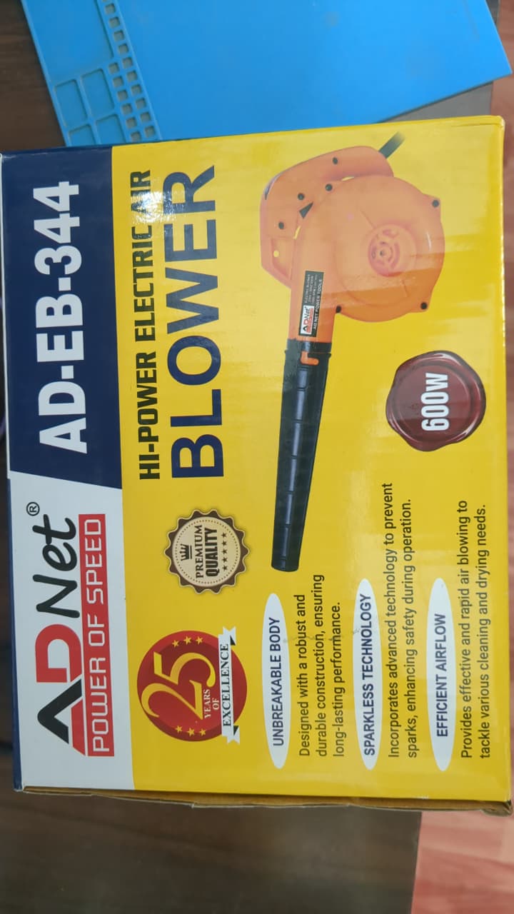 Ad Net AD-EB-343 Electric Air Blower 600W 13000 RPM for Computer & Dust Cleaning