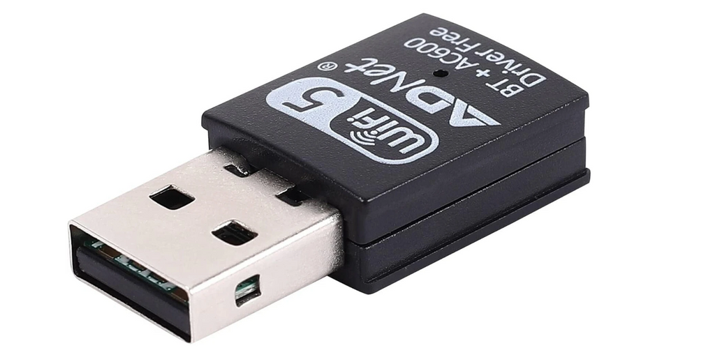 ADNet AD-UW-0213 USB WiFi + Bluetooth 5.0 Nano Adapter (Driver-Free). Connect Karein Lag-Free Dual Band WiFi aur apne Favourite BT Headphones.