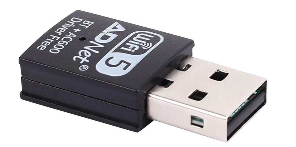 ADNet AD-UW-0213 USB WiFi + Bluetooth 5.0 Nano Adapter (Driver-Free). Connect Karein Lag-Free Dual Band WiFi aur apne Favourite BT Headphones.
