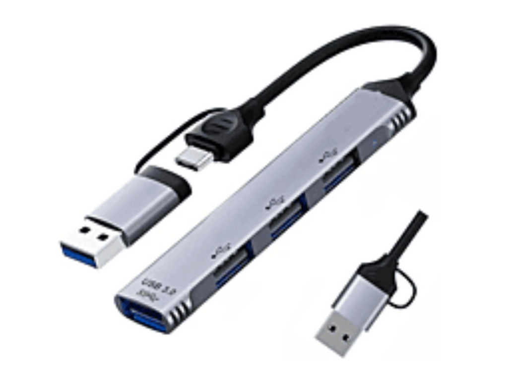 Ad Net AD-CH-228 4 Port USB Hub with USB 3.1 Type-C & USB 3.0 Combo Plug Alloy Body