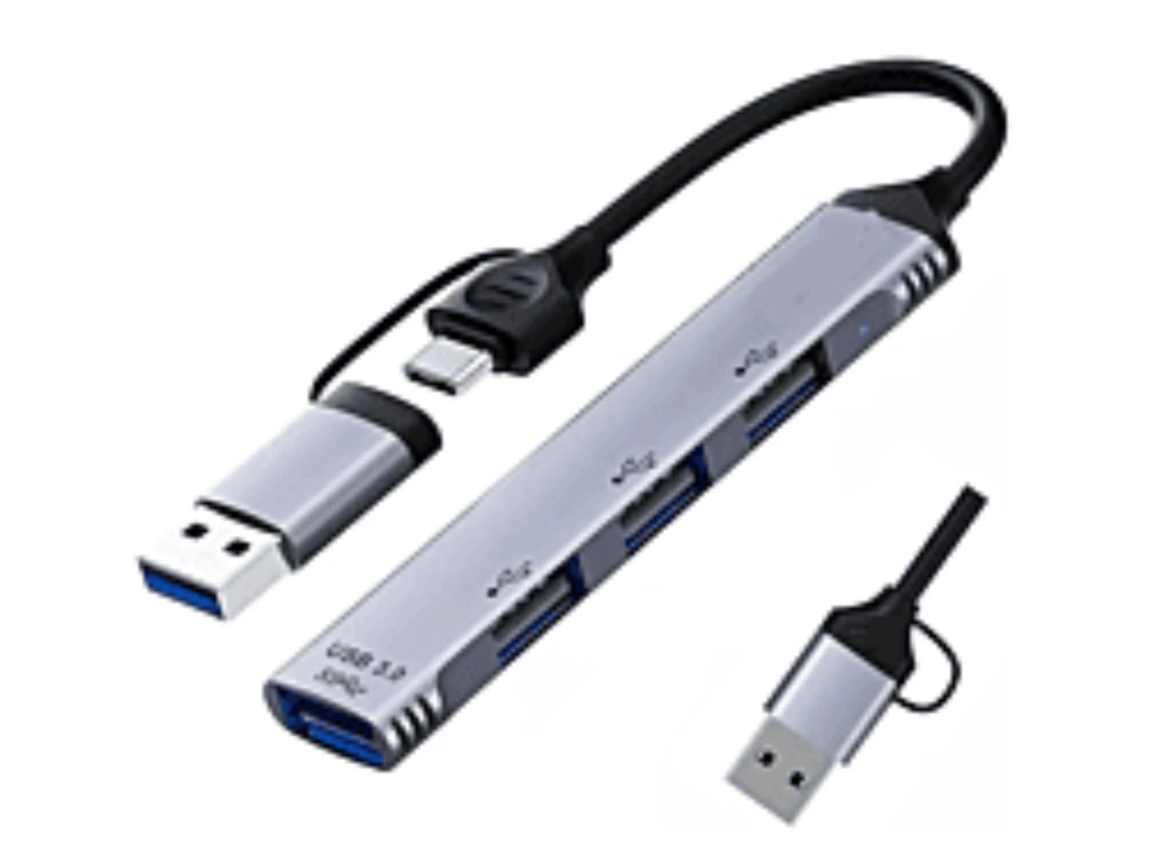 Ad Net AD-CH-228 4 Port USB Hub with USB 3.1 Type-C & USB 3.0 Combo Plug Alloy Body