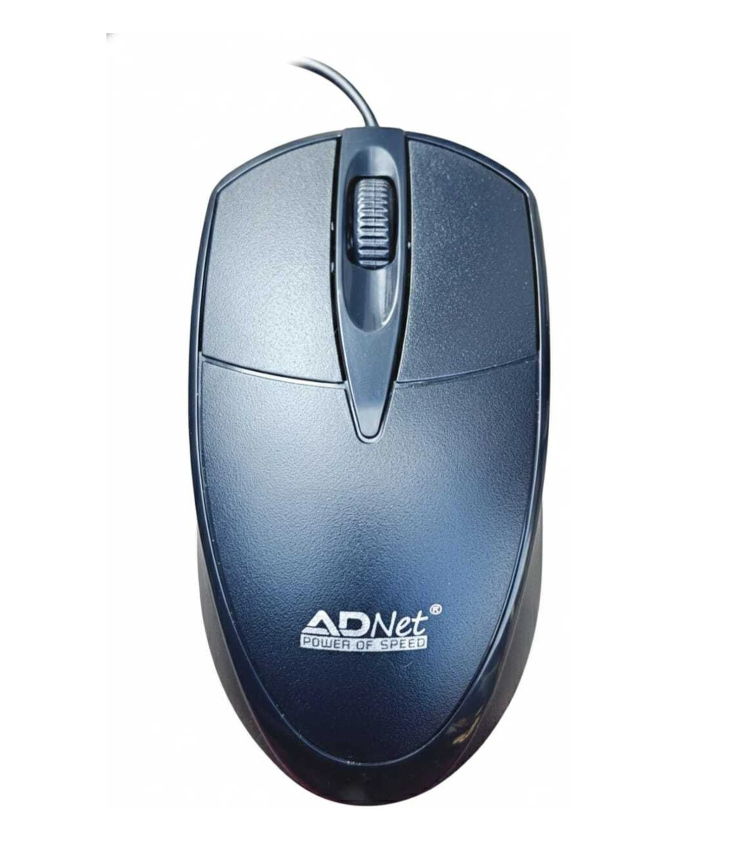 ADNet AD-UM-142 Wired USB Mouse | Ambidextrous Design, USB 2.0 | For PC & Laptop (Black)