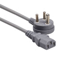 ADNet Heavy-Duty 3-Pin Power Cable for Desktop PC, Monitor, Printer & UPS | Premium Copper Core | Available in 1.8M, 3M & 5M Lengths (Grey)